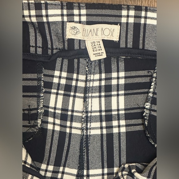 Black and White Straight Leg Plaid Jumpsuit - Picture 5 of 8